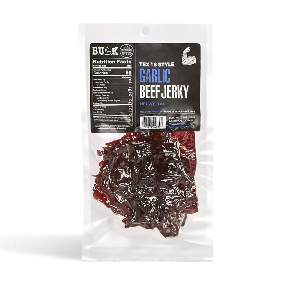 BULK Texas Style Beef Jerky, Healthy Meat Snack Packs, Low Carb with 18