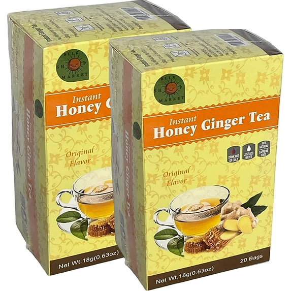 BULKSHOPMARKET INSTANT HONEY GINGER TEA 20 SACHETS (PACK OF 2)