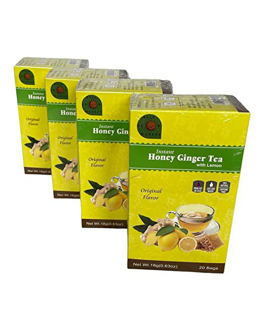 BULKSHOPMARKET INSTANT LEMON HONEY GINGER TEA 20 SACHETS (PACK OF 4)