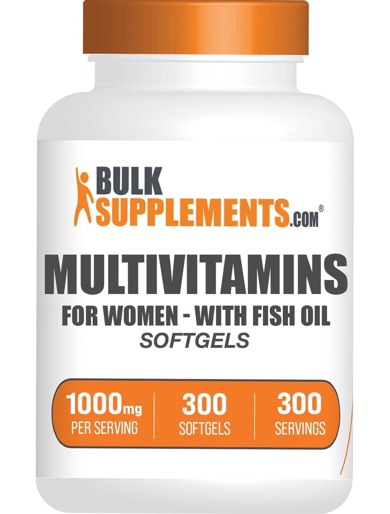 BulkSupplements Multivitamin for Women Softgels - with Fish Oil, 1000mg per Serving (300 Softgels - 300 Servings)
