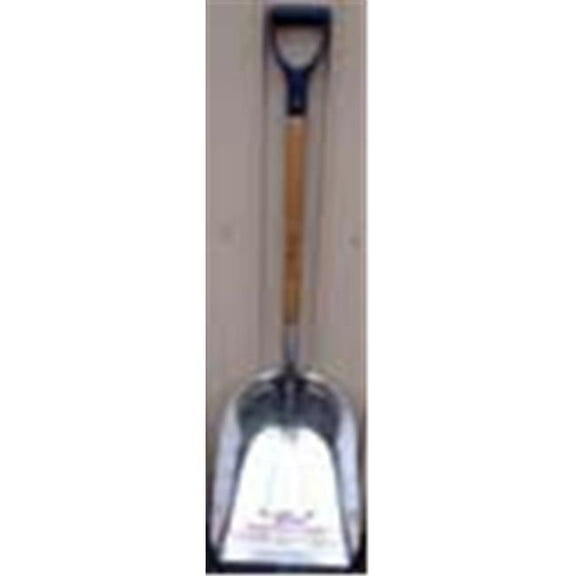 BULL GATER 31436 Bully Scoop Wearstrip Shovel with D Handle Grip, Silver, 30"