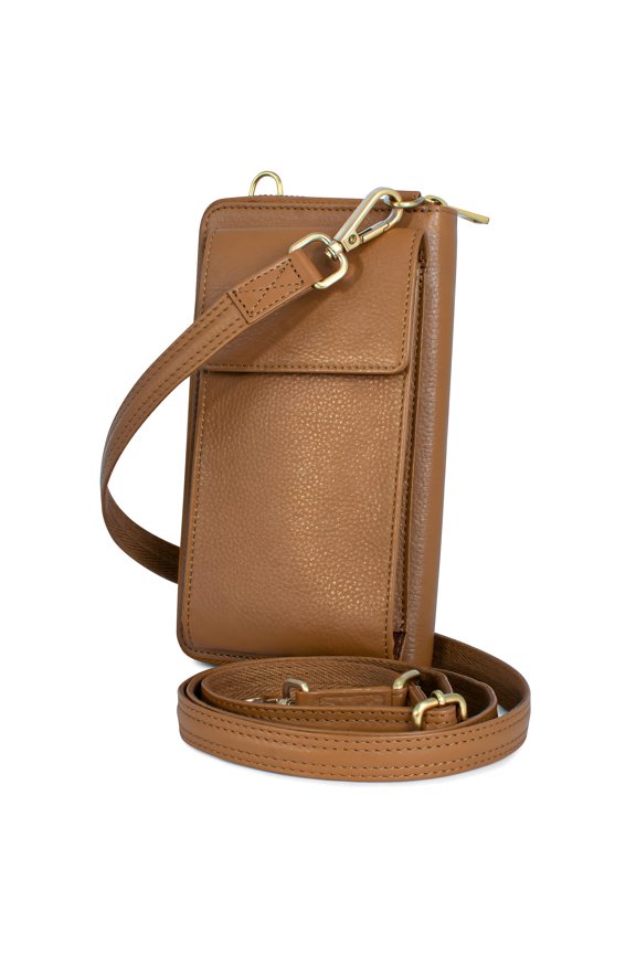 Crossbody Leather Wallet Phone Purse, Anti Theft and RFID Blocking, Small Elegant Design for Travel A101