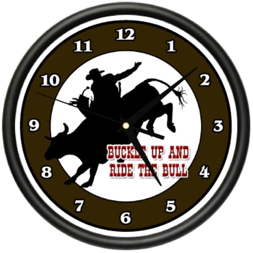 BULL RIDER Wall Clock rodeo bulls cowboys riders texas sports bucks gag gift