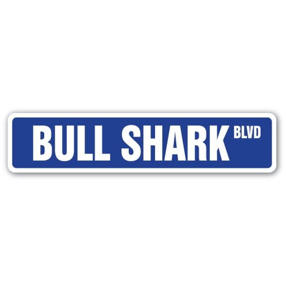 BULL SHARK Street Sign fishing fisherman week dangerous atlantic | Indoor/Outdoor | Â 36" Wide