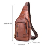 BULLCAPTAIN Chest pack,Chest Men Chest With Usb With Usb Port Men Leather Casual Leather Casual Chest Qisuo Huiop Siuke