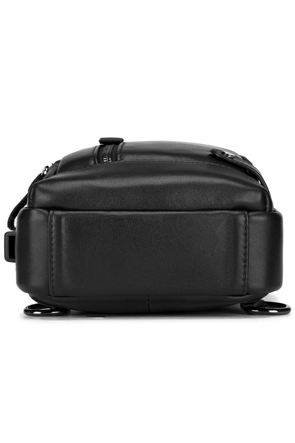 BULLCAPTAIN Chest pack,Men Leather Casual With Usb Port Casual Chest With Leather Casual Chest With U-sb Port Mewmewcat Buzhi