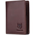 thumbnail image 1 of BULLCAPTAIN Large Capacity RFID Blocking Genuine Leather Wallet Black QB-027, 1 of 7