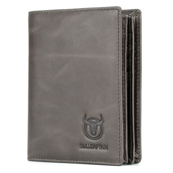 BULLCAPTAIN Leather Wallet Large Capacity Wallet Credit Card Holder for Men with 15 Card Slots