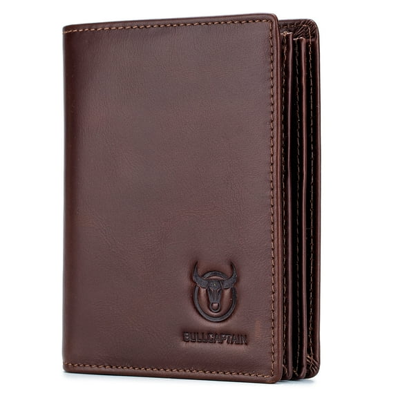 BULLCAPTAIN Leather Wallet Large Capacity Wallet Credit Card Holder for Men with 15 Card Slots