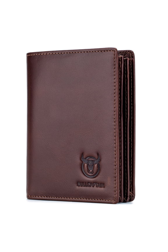 BULLCAPTAIN Leather Wallet Large Capacity Wallet Credit Card Holder for Men with 15 Card Slots