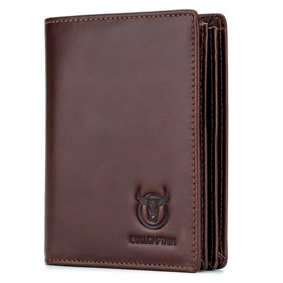 BULLCAPTAIN Leather Wallet Large Capacity Wallet Credit Card Holder for Men with 15 Card Slots