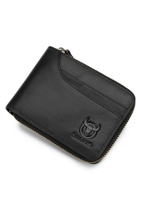 BULLCAPTAIN Leather Wallet,Wallet Purse Pouch Leather Wallet Leather Zipper Wallet Huiop Buzhi Eryue