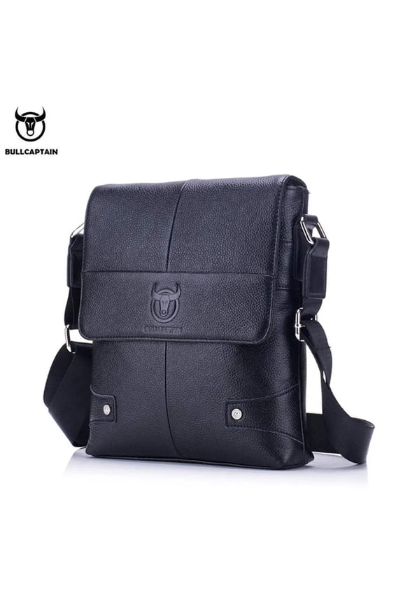 BULLCAPTAIN Men's Bag Leather Messenger Shoulder Bag Leather Messenger Handbag Men's Fashion Business Bag