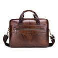 thumbnail image 1 of BULLCAPTAIN Men's Crossbody Shoulder Bag - Leather Messenger Bag for Office and School, 1 of 7