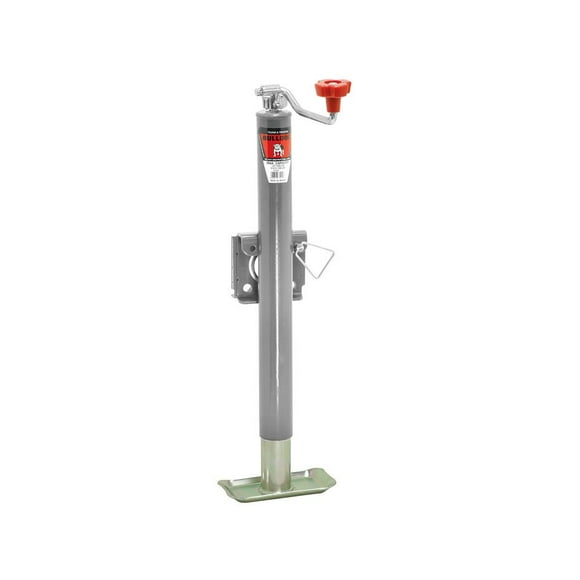 BULLDOG 171412 Round Trailer Jack, Side Mount, 5,000 lbs. Lift Capacity, Topwind, Weld-On, 15 Inch Travel