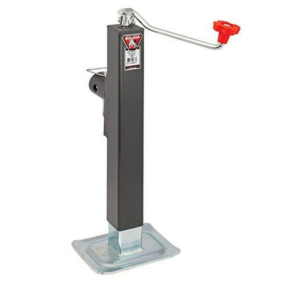 BULLDOG 190724 Square Trailer Jack, Side Mount, 8,000 lbs. Support Capacity, Topwind, Weld-On, 15 Inch Travel