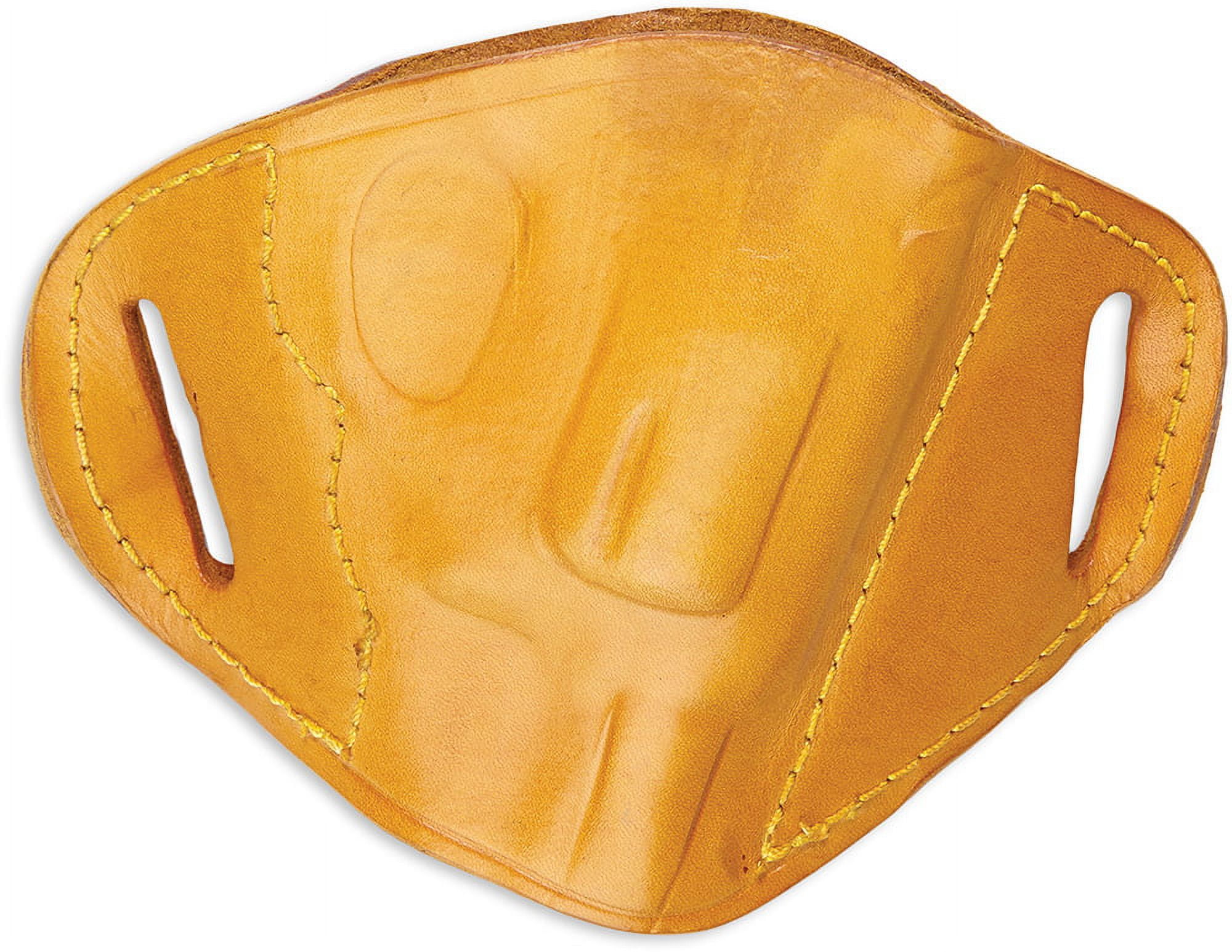 BULLDOG BELT SLIDE SMALL J FRAME REVOLVER HOLSTER RH LEATHER TAN