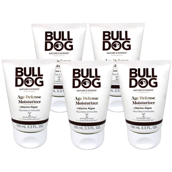 BULLDOG Mens Skincare Age Defense Moisturizer with Marine Algae, 3.3 FL OZ - 5 Pack