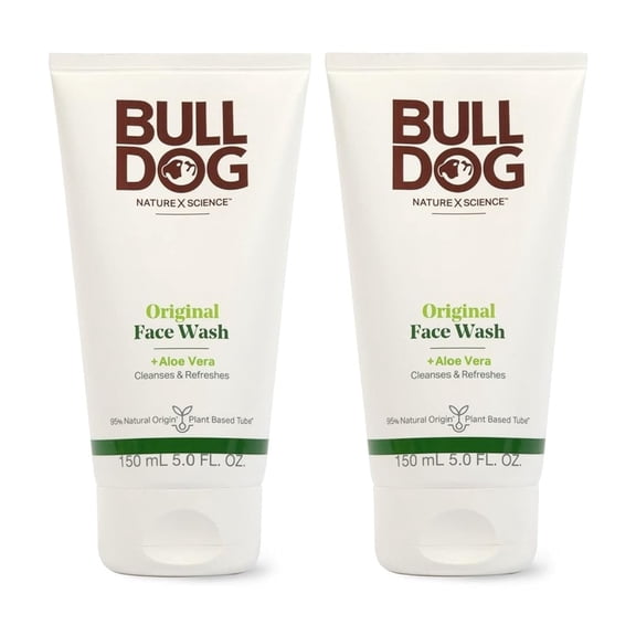 BULLDOG Mens Skincare and Grooming Original Face Wash, 5 Fluid Ounce - Pack of 2