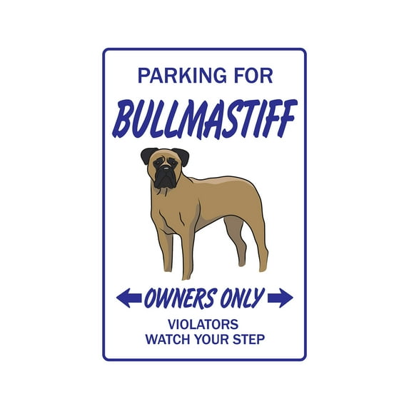 BULLMASTIFF Aluminum Sign dog pet parking road Aluminum Signs animal pup breeder | Indoor/Outdoor | 10" Tall
