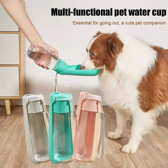 BULLPAW 550ml Foldable Dog Water Bottle Portable Outdoor Pet Water Dispenser for Cat Puppy Walking Hiking Travel