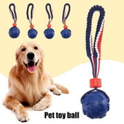 BULLPAW Dog Chew Ball Toy for Aggressive Chewers Embossed Texture Interactive Fetch Bouncy Ball Toy for Large Medium Small Dogs