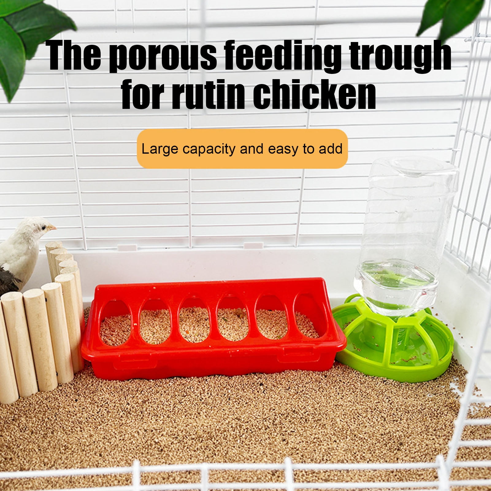 BULLPAW Plastic Flip Top Chicken Feeder Small Poultry Feeding Tray with ...