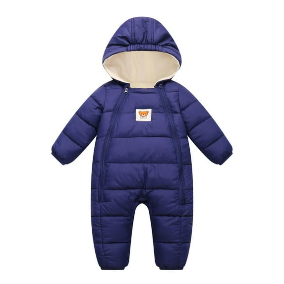 BULLPIANO 0-12 Months Baby Boys Girls Snowsuit Romper Puffer Jacket Infant Fleece Thick Warm Jumpsuit Outwear