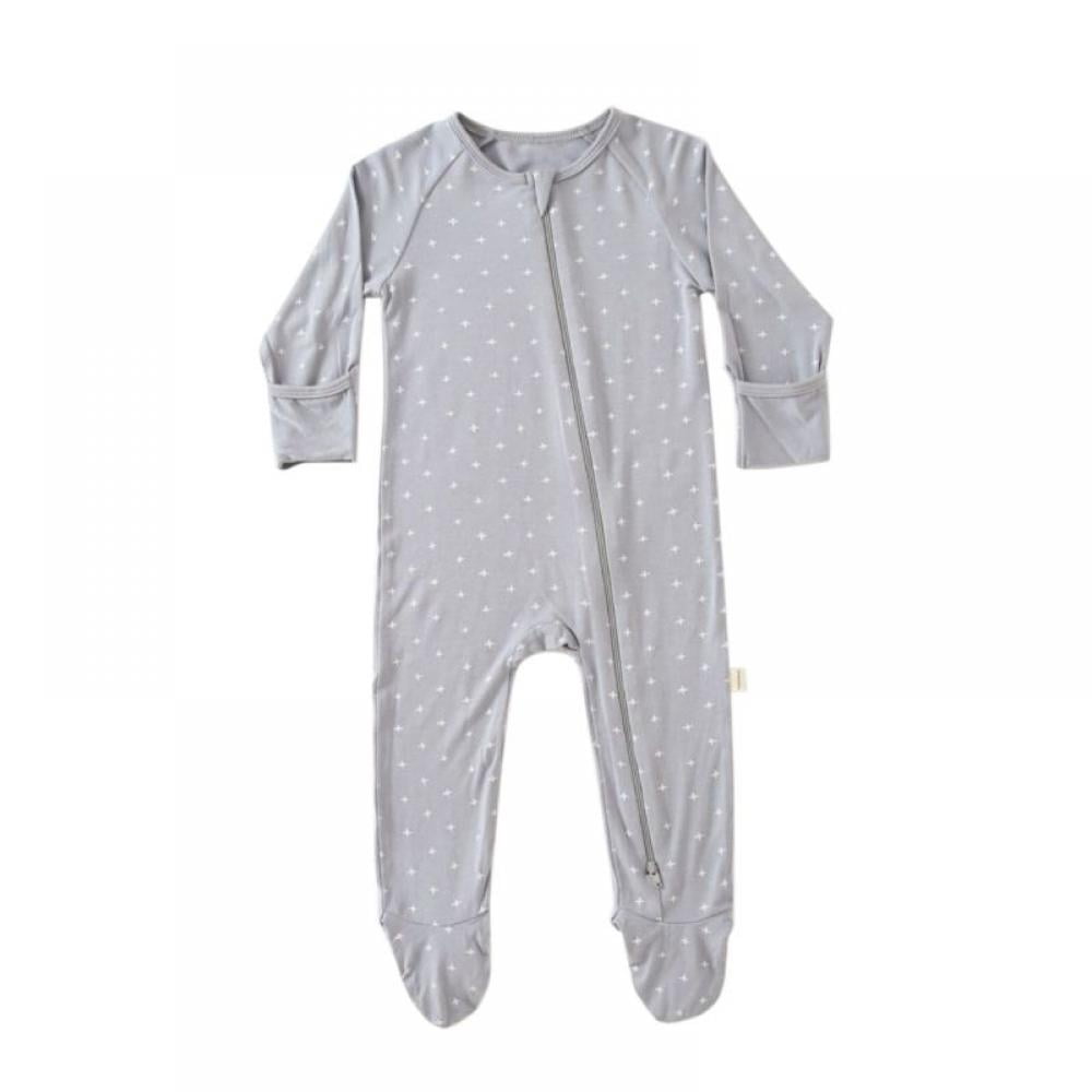 BULLPIANO 024M Baby Footed Pajamas with Mitten Cuffs Girls Boys