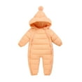 thumbnail image 1 of BULLPIANO 0-2T Toddler Baby Girls Boys Zipper Down Jumpsuits Winter Warm Hooded Romper Snowsuit Windproof Outwear, 1 of 3