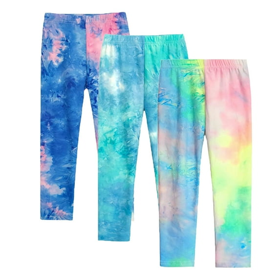 BULLPIANO 1/2/3 Pack Girls Printed Leggings Soft Comfortable Athletic Leggings Yoga Pants Kids Yoga Pants Dance Workout Activewear for 1-11 Years