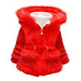 thumbnail image 1 of BULLPIANO 1-4T Baby Girls Winter Fleece Coat Kids Snowsuit Jacket with Hood Thicken Outwear Warm Overcoat, 1 of 8