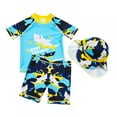 thumbnail image 1 of BULLPIANO 1-6Y Boys Swimsuit Three Piece Rash Guard Swim Trunks Sets Kid Shorts Swimsuit UPF 50+ Sun Protection Bathing Suits, 1 of 8