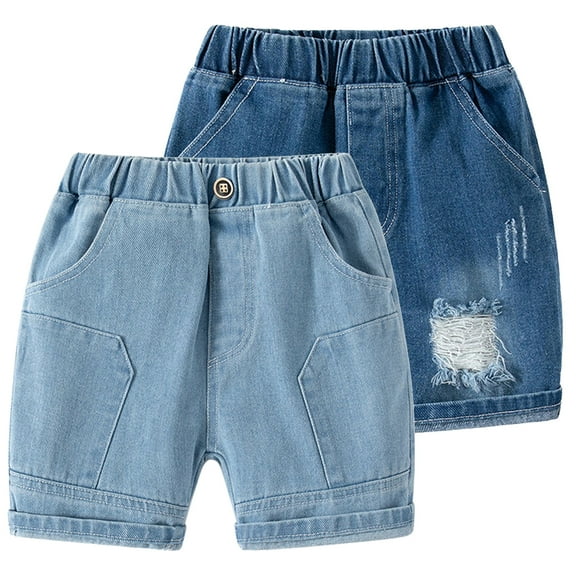BULLPIANO 1-6Y Toddler Boys Girls Jean Short Kids Baby Denim Shorts Elastic Waist Fashion Short