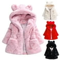 thumbnail image 1 of BULLPIANO 1-8T Girls Winter Fleece Snowsuit Kids Toddler Hooded Jacket Baby Thicken Warm Outwear Cute Overcoat, 1 of 9