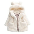 thumbnail image 1 of BULLPIANO 1-8T Girls Winter Fleece Snowsuit Kids Toddler Hooded Jacket Baby Thicken Warm Outwear Cute Overcoat, 1 of 8