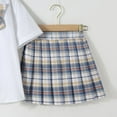 thumbnail image 1 of BULLPIANO 2-12Y Girls Pleated Skirt Kids Girls Classic A Line Plaid Mini Skirt Uniform Skirts, 1 of 2