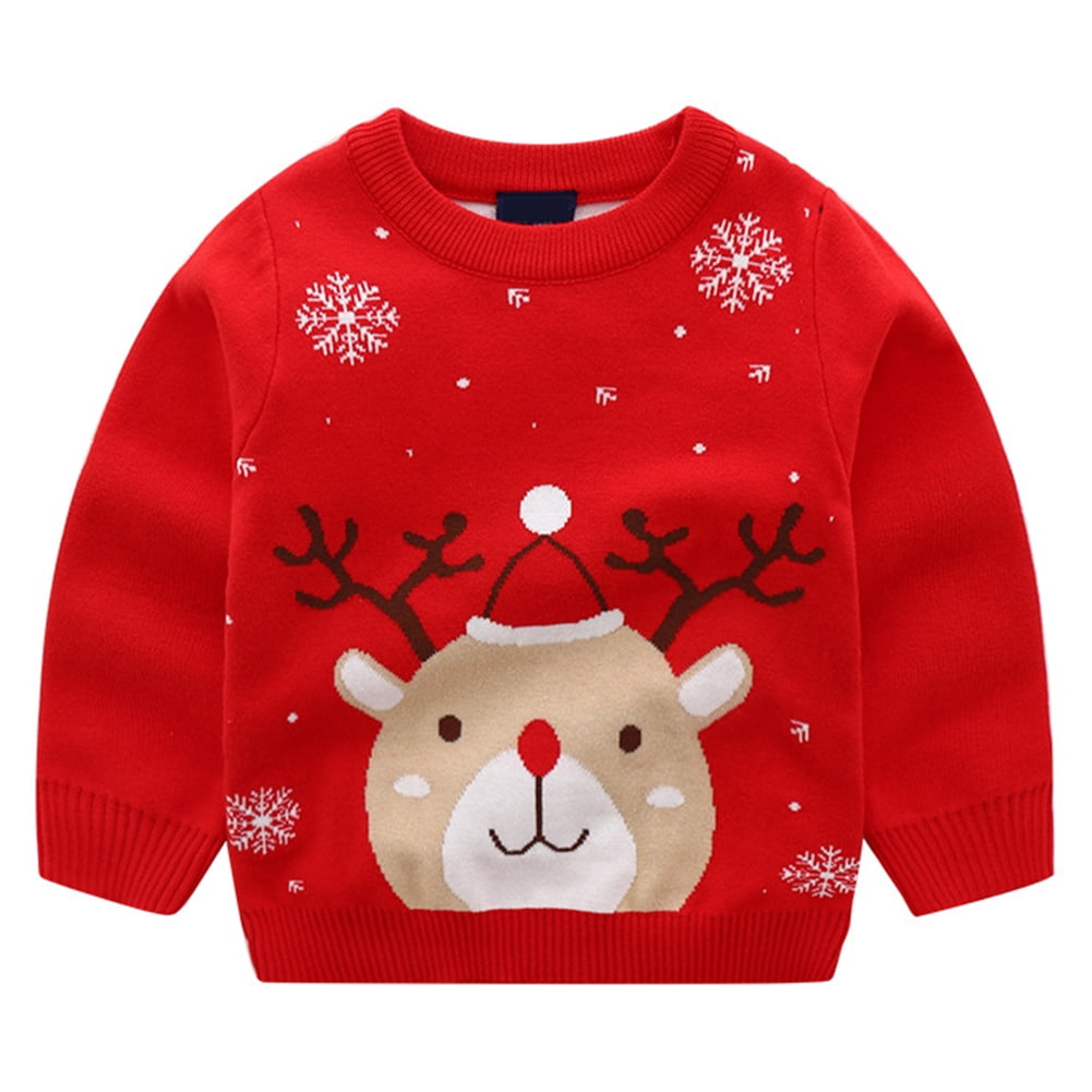 BULLPIANO 29T Toddler Boy Girl Ugly Christmas Sweater Long Sleeve