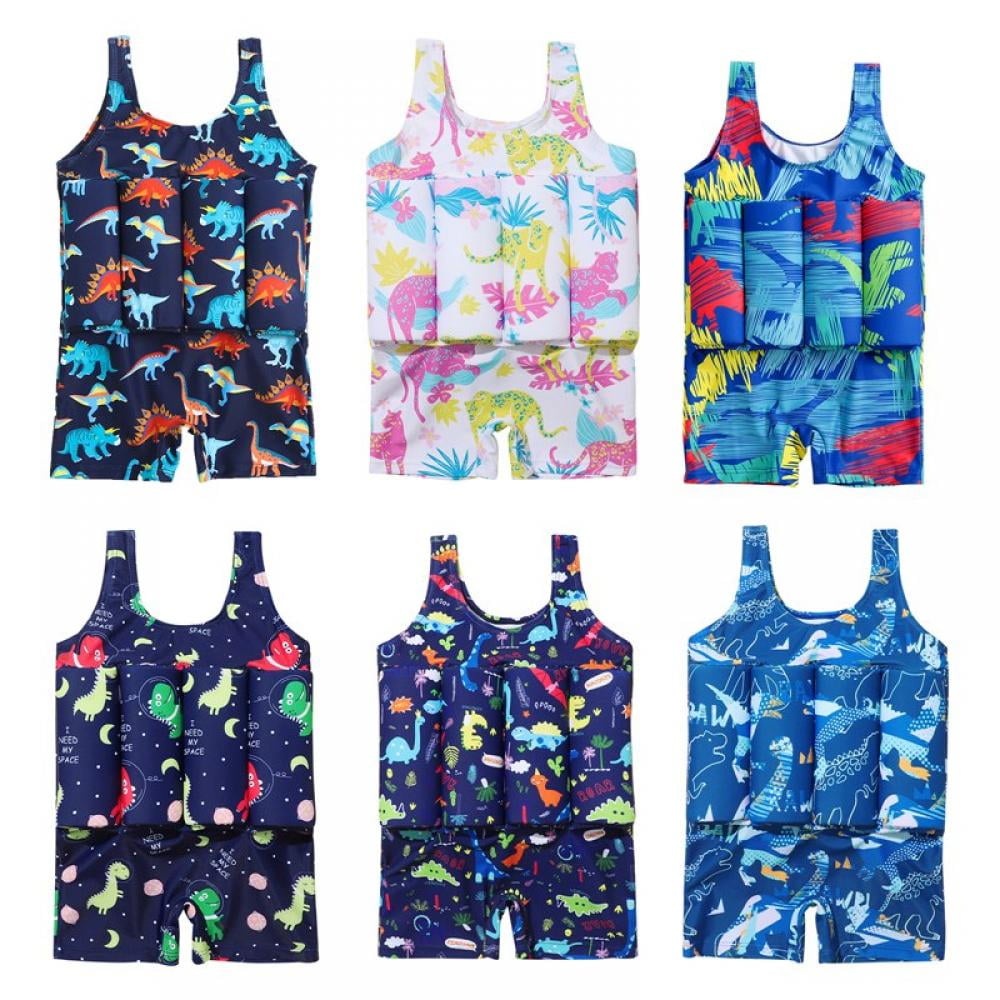 Baby Girl One Piece Floating Swim Suit in Pink Unicorn Print main image 0