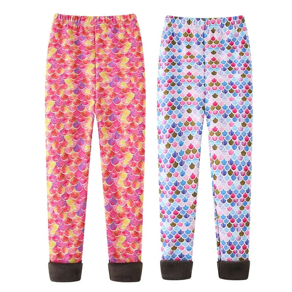 BULLPIANO 2 Pack Toddler Girls Leggings Footless Thick Winter Tights Stretchy Trousers Baby Legging Pants 3-11 Years