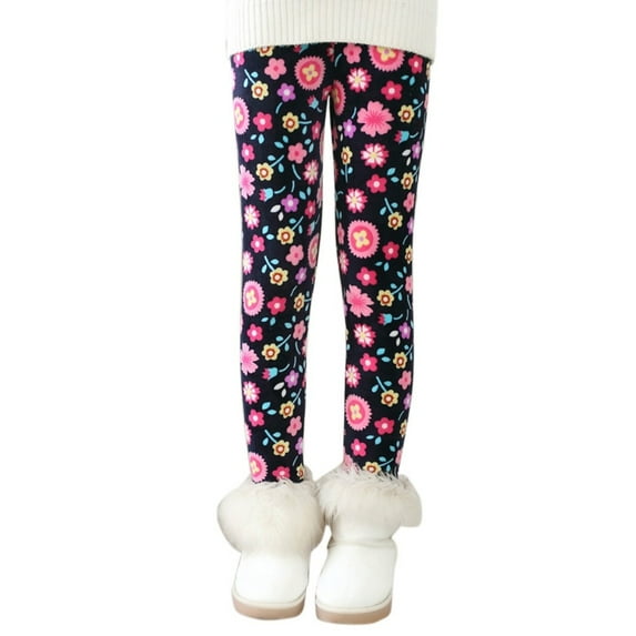 BULLPIANO 3-10T Girl Footless Tights Leggings Little and Big Girl Winter Thick Warm Skinny Legging Fleece Lined Stretchy Pants