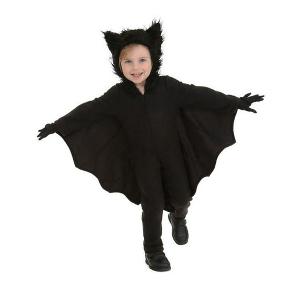 BULLPIANO 3-10Y Kids Halloween Jumpsuit Bat Costume, Boys Girls Holiday Party Dress-Up Clothes Hooded Cloak Suit