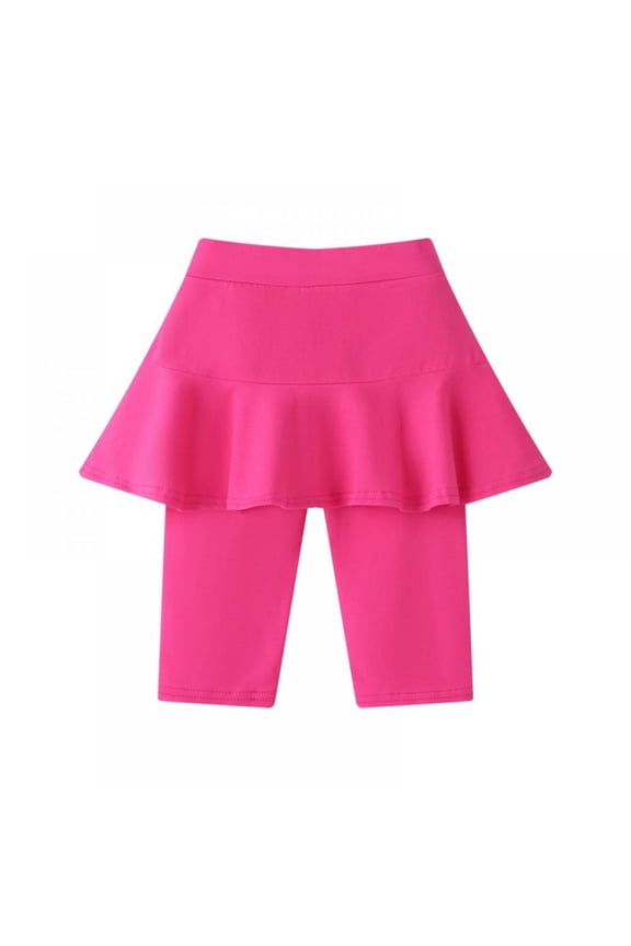 3-11T Girls Leggings Pants with Tutu Skirts Skinny Kids Culottes Footless Tights Knee-Length