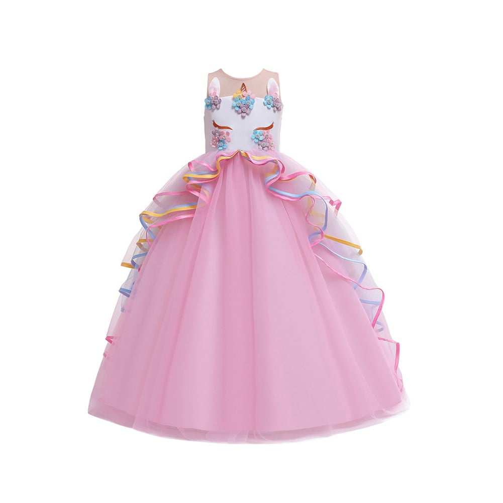 BULLPIANO 3-12T Girls Princess Party Birthday Dresses Unicorn Costume  Pageant Long Maxi Gown Flower Girls Bridesmaid Formal Puffy Tulle Dresses -  Walmart.com