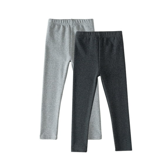 BULLPIANO 3-12T Toddler Girls Leggings Cotton Basic Solid Color Tights Footless Tights Fitting Stretch Pants, 2 Pack