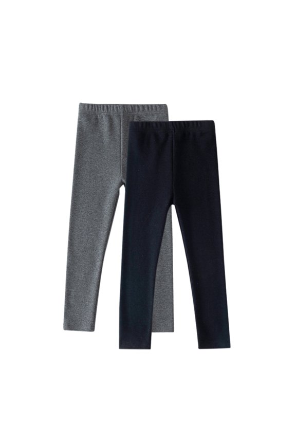 3-12T Toddler Girls Leggings Cotton Basic Solid Color Tights Footless Tights Fitting Stretch Pants, 2 Pack