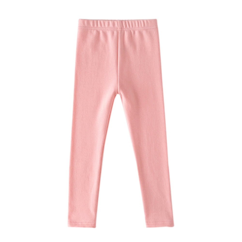 Baby Girls Basic Leggings – Cotton Soft Stretchy Footless Tights, Comfy Toddler Pants (Solid Colors)