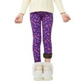 thumbnail image 1 of BULLPIANO 3-13T Girls Footless Leggings Printing Warm Thick Fleece Lined Leggings, 1 of 9