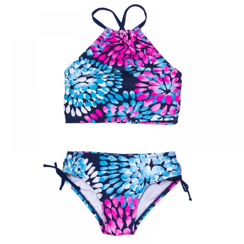 Kanu Surf Costume Intero A Due Pezzi Tankini Per Ragazze – Sportivo Con Regolazione Halter – Fantasia Daisy Beach