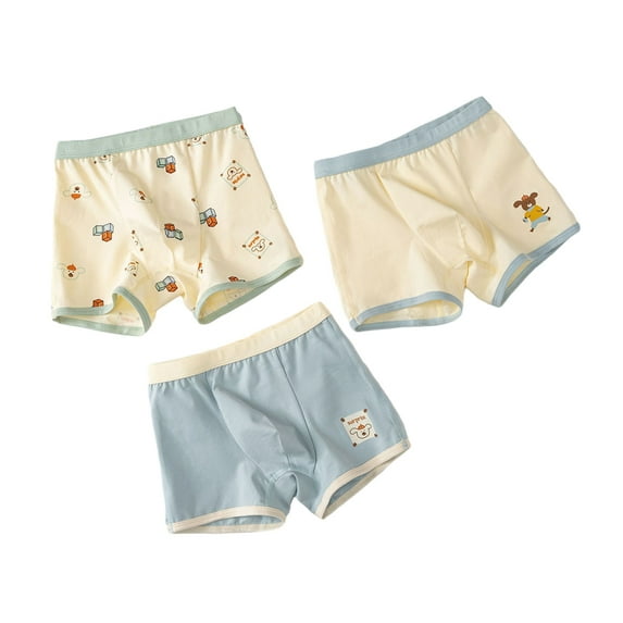 BULLPIANO 3 Pack Boys Underwear Brief Toddler Boxer Briefs Cotton Underwear Boxers, 3-11 Years
